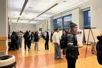 Student presenters and attendees at the Climate Change Cafe in Fall 2024